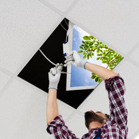 Resim Gök Panel 60X60 LED Panel Aydınlatma Armatür Avize Sıva Altı Desenli Tekli 46510501SA 