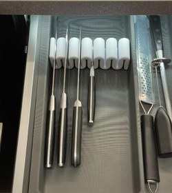 Resim Mutfak Bıçaklık Tutucu Düzenleyici Çok Fonksiyonlu Bıçak Standı Modern Bıçaklık Bloğu Hijyenik ve Güvenli Saklama Mutfak Düzenleyici Organizer-Kitchen Knife Block Holder Organizer (205mm) 