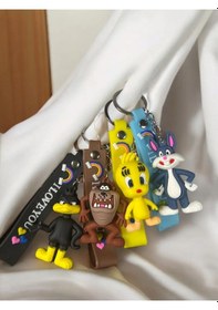 Resim Mas 4'lü 3d Looney Tunes Silikon Anahtarlık Ve Çanta Aksesuarı 