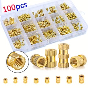 Resim 100/300 adet M2 M3 M4 M5 M6 Dişi Erkek Boru Somun Çeşitleri, Plastik ve 3D Baskı Montajı için Pirinç Isı Ayarlı Somunlar 