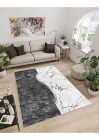 Resim Dijidekor Işıltı Koleksiyonu Model64 Süngerli Dijital Baskılı Saçaksız Mutfak Halısı Yolluk 