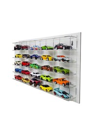 Resim Şeffaf Raflı Şeffaf Kapaklı Hobi Araba Rafı 25'li Şeffaf 