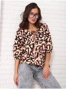 Resim Vissa Büyük Beden Şık Ofis Yılbaşı Bluz 379739252 Kahverengi 