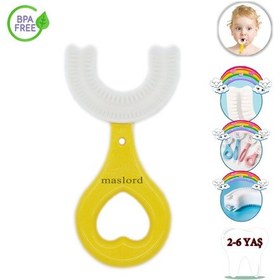 Resim Mas Lord U Tipi Yeni Nesil Diş Fırçası - Sarı - Kalp Model 2-6 Yaş 