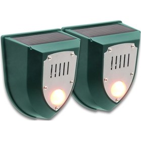Resim Yifomall Güneş Enerjili Ultrasonik Hayvan Kovucu - Pır Sensörlü, 129db Alarm, Ip55 Su Geçirmez Yeşil 