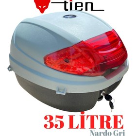 Resim TİEN MOTOR Tien 35 Litre Renkli Nardo Gri Motosiklet Çantası (SIRT DAYAMA PEDİ DAHİL) 