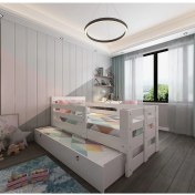 Resim Ninnimo Montessori MDF Yavrulu Karyola Q4004-1 90x190 Uyumlu 