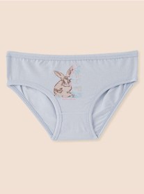 Resim natuline Kız Çocuk Organik Pamuklu Likralı Külot Just Be Rabbit Yourself Rabbit 6'lı Paket 