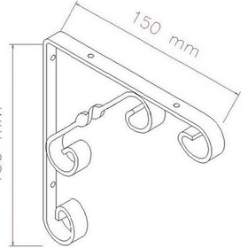 Resim Burgulu Dekoratif Raf Altı Raf Ayağı Konsol Siyah 15 Cm N11.28634 