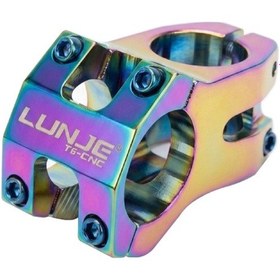 Resim Lunje Rainbow Pembe Alüminyum 780mm Bisiklet Gidon Boğaz Seti Çok Renkli 