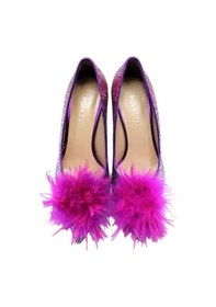 Resim Poletto Hakiki Deri /tekstil Pembe-fusya Ayakkabı Gece/abiye 9839 44-1122 Pembe 