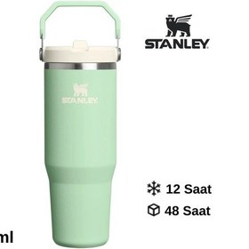 Resim Stanley The Iceflow Flip Straw Pipetli Termos Bardak 0.89 Lt Matara Yeşil 