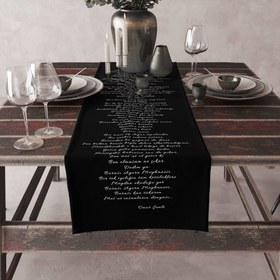Resim Agora Meyhanesi Siyah - Şiir Runner Örtü - 50 cm x 175 cm 