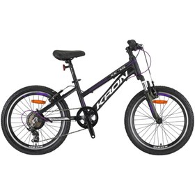 Resim Kron XC75 - 20" MTB LADY - 11 - 7 VİTES - V.B - MAT SİYAH - GRİ/MOR 