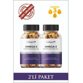 Resim Collagen Forte 2 Adet Omega-3 Premium Fish Oil 90 Softgel X 1000mg, Balık Yağı, Hidrolize Kolajen 