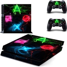 Resim Playstation 4 Sanatsal Kol Düğmeleri Fat Sticker Kaplama Seti 