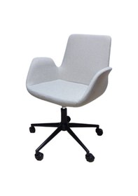 Resim Bilgisayar Sandalyesi Büro Koltuğu Döküm Süngerli Krem Keten Kuma 