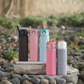 Resim 550ml/18.8oz Yalıtımlı Su Şişesi Kılıfı - İçecekleri Korur ve Soğuk veya Sıcak Tutar - Seyahat ve Açık Hava Aktiviteleri için Taşınabilir Kılıf 