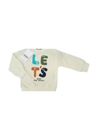 Resim Çikoby Erkek Bebek Dinazor Baskılı Sweatshirt-13565 Krem 