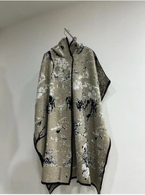 Resim 02Lady Fashion kadın kapüşonlu desenli triko panço 
