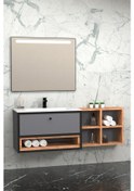 Resim Espero 145 Cm Beyaz Lavabolu Banyo Dolabi (Boy Dolap Dahil) Çok Renkli 