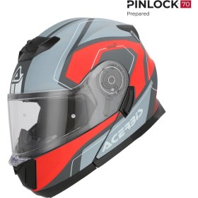 Resim Acerbis Serel 22-06 Kask Gri Kırmızı 