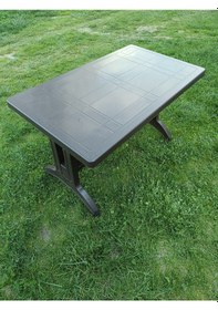 Resim Evko Mobilya Plastik 70x120 Masa, Plastik Masa, Bahçe Balkon Teras Masası, Kare Masa, Dış Mekan Masası Acı Kahverengi 