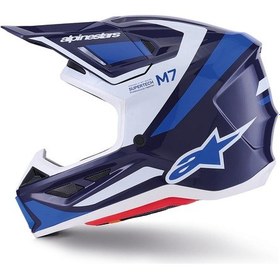 Resim Alpinestars S-m7 Rise Off-road Kaskı Mavi Beyaz Mavi - Beyaz 