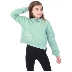 Resim Toontoy Kids Toontoy Kız Çocuk Baskılı Sweatshirt Yeşil 