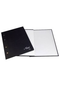 Resim Özkan Menü Kabı 18x23 6 Sayfalı Cilt Bezli A5 Siyah 