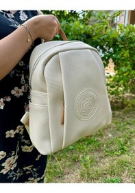 Resim Just Polo Kadın Günlük Kullanıma Uygun Ayarlanabilir Askılı Lüks Sırt Çantası Krem - Taba 