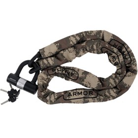 Resim Armor Military Serisi Dövme Çelik Zincir Kilit (14mm*1.8mt) + U Bar Kilit 