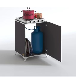 Resim Kenzlife ocak dolabı hoşseda gri 85*60*56 hazır mutfak klasik set üstü ocak için arkalıksız 