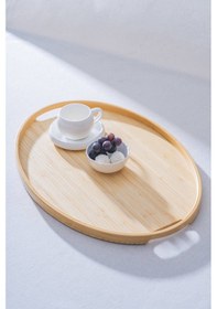 Resim Acar Bambu Sunum Tepsi - 45 Cm Kahverengi 