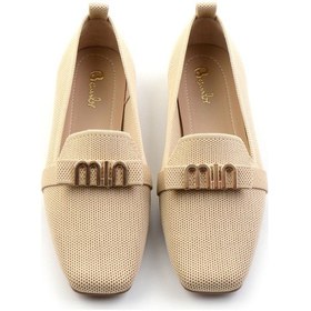 Resim Bambi Bej Kadın Loafer Ayakkabı K01327020382 Bej 