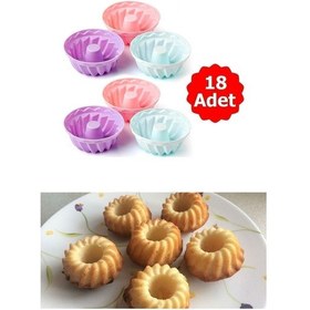 Resim Silikon Mini Kek Kalıbı 18 Parça Muffin Kek Kalıbı Silikon Kırmızı Diğer 