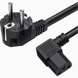 Resim Power Kablo L Tipi C13 Power Kablo 3x0.75 90 Derece Kasa Ekran Monitör Güç Elektrik Kablosu 1.8 mt Siyah 