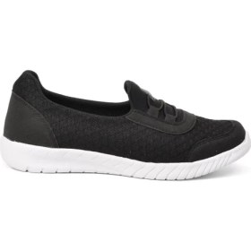 Resim Genel Markalar Black Sea 575 Siyah-beyaz Kadın Fileli Hafif Yazlık Spor Ayakkabı 