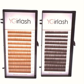 Resim El Yapımı Kalıcı Kaş Uzatmaları - Açık & Koyu Kahverengi, 0.10 Kalınlık, Düz Stil Salon Kullanımı İçin 