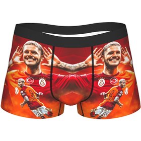 Resim 1 adet Galatasaray Futbol Oyuncusu Boksör Külot Erkekler için - Siyah ve Kırmızı İç Çamaşırı Oyuncu Numarası 6 ve İsmi "Riyad" Tasarımı, Nefes Alabilir ve Rahat, Spor Hayranları İçin Mükemmel, Spor Hayranı Giyim | Dinamik Oyuncu Tasarımı | Rahat Uygunluk 