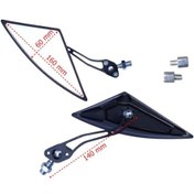 Resim Moto Eczane Ayna Takımı Siyah 8mm-10mm Üçgen Modifiye Universal 