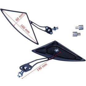 Resim Moto Eczane Ayna Takımı Siyah 8mm-10mm Üçgen Modifiye Universal 