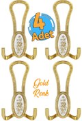 Resim Badem10 Palmira Portmanto Vestiyer Duvar Askısı Metal Dolap Elbise Askılığı Gold Beyaz Desenli (4 Adet) 
