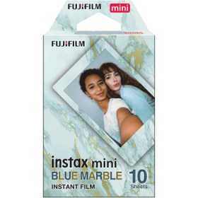 Resim Fujifilm Instax Mini Blue Marble Film 10'lu Desenli Çerçeve ile Anlık Fotoğraf Seti 