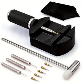 Resim 11 adet Saat Bağlantı Çıkarma Aracı Kiti, Saat Bandı Aracı Kayış Zincir Pim Çıkarıcı Tamir Aracı Kiti, Saat Bandı Kayış Ayarı, Saat Bilekliği Boyutlandırma ve Saat Tamiri için İdeal Hediye Seçimi 