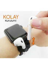 Resim Ally Apple Uyumlu AirPods Silikon Saat Tutucu 