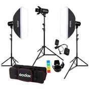 Resim Godox E250 III W/S 3'lü 250 W Stüdyo Paraflaş SoftBox Kit 