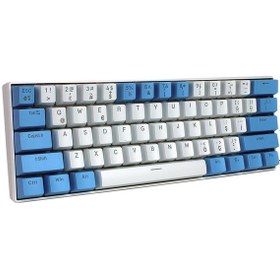 Resim H61k Mini Mekanik Kablolu Gaming Oyuncu Klavye Türkçe Q Blue Switch 12 Ad Rgb Led Işık Modlu 61 Tuşlu 