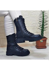 Resim M.p 1416 Siyah Cilt İçi Sıcak Astar 25cm Bayan Postal Bot 001 