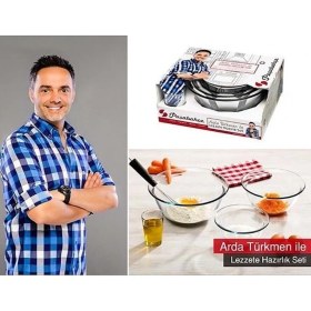 Resim Özbience Şeffaf Cam Borcam Seti, Sağlıklı Pişirme, Dayanıklı ve Pratik Kullanım 